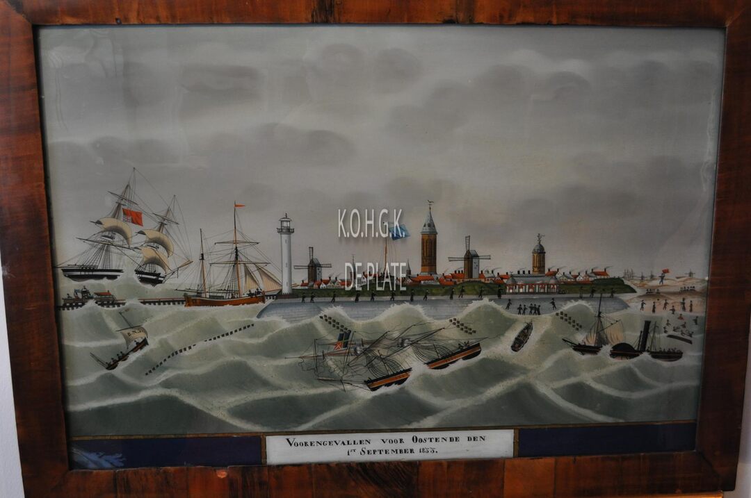 Storm voor de haven van Oostende 1833
